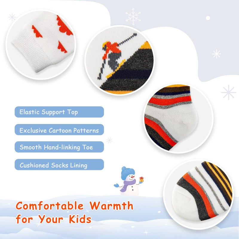 Cimkiz Ski Socks Kids Winter Warm Thermal Snow Socks, Skiing Snowboarding Skating for Toddler Boys and Girls (2 Pairs or 3 Pairs) - Image 4